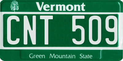 VT license plate CNT509