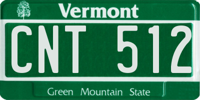 VT license plate CNT512