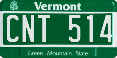 VT license plate CNT514