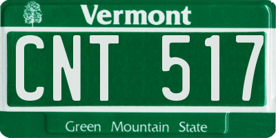 VT license plate CNT517