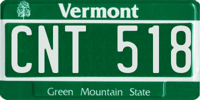 VT license plate CNT518