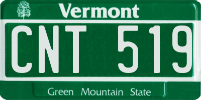 VT license plate CNT519