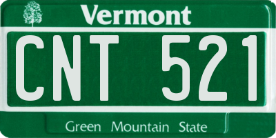VT license plate CNT521