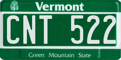 VT license plate CNT522