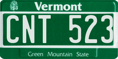 VT license plate CNT523