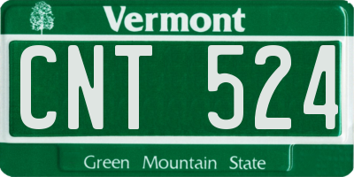VT license plate CNT524