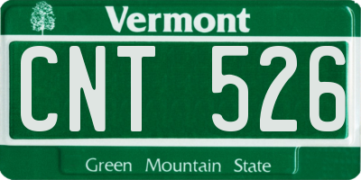 VT license plate CNT526