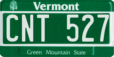 VT license plate CNT527
