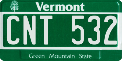 VT license plate CNT532