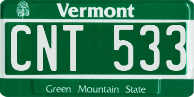 VT license plate CNT533