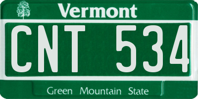 VT license plate CNT534