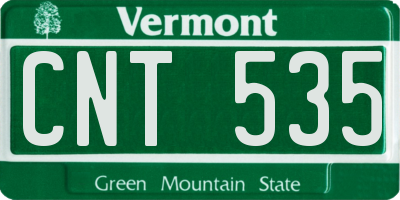 VT license plate CNT535