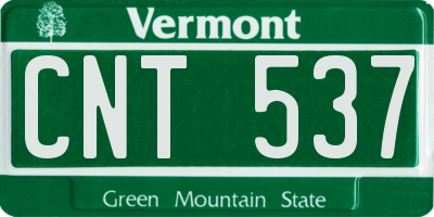 VT license plate CNT537