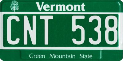 VT license plate CNT538