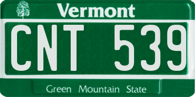 VT license plate CNT539