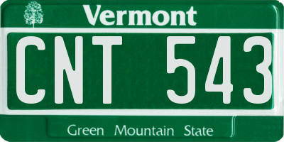 VT license plate CNT543