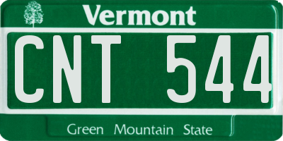 VT license plate CNT544