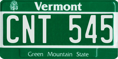 VT license plate CNT545