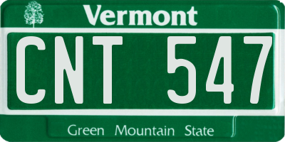 VT license plate CNT547