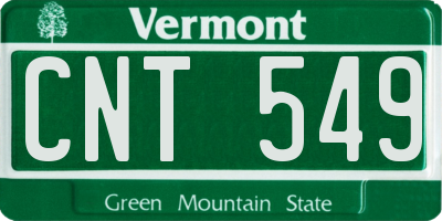 VT license plate CNT549
