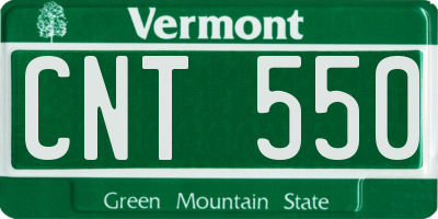 VT license plate CNT550