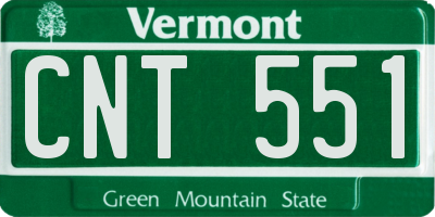 VT license plate CNT551