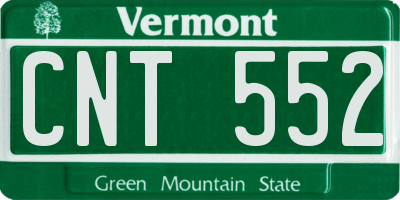 VT license plate CNT552