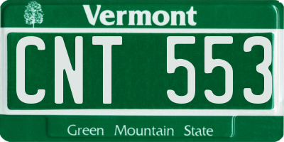 VT license plate CNT553