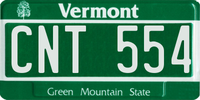 VT license plate CNT554