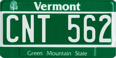 VT license plate CNT562