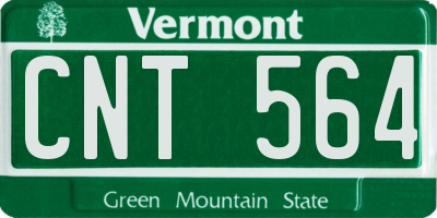 VT license plate CNT564