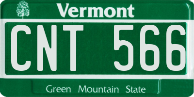 VT license plate CNT566