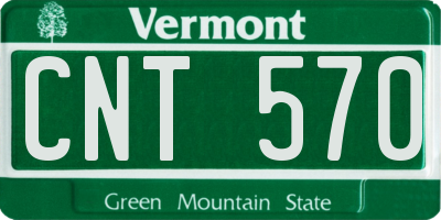 VT license plate CNT570