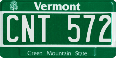 VT license plate CNT572