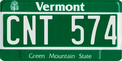 VT license plate CNT574