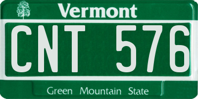 VT license plate CNT576