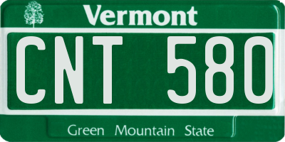 VT license plate CNT580