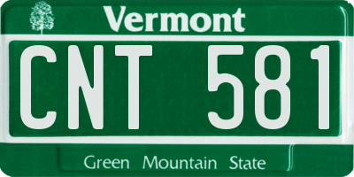 VT license plate CNT581