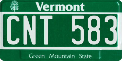 VT license plate CNT583