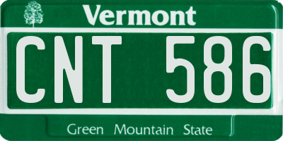 VT license plate CNT586