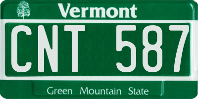 VT license plate CNT587