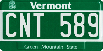VT license plate CNT589