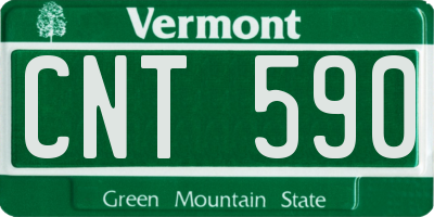 VT license plate CNT590