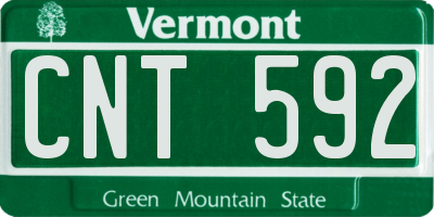 VT license plate CNT592
