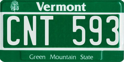 VT license plate CNT593