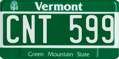 VT license plate CNT599