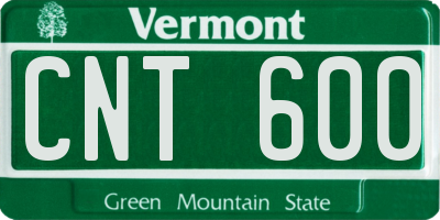 VT license plate CNT600