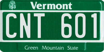 VT license plate CNT601