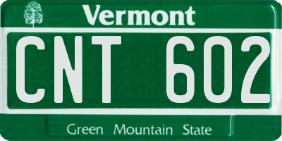 VT license plate CNT602