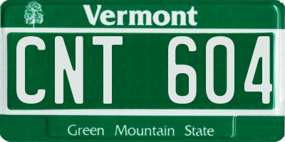 VT license plate CNT604